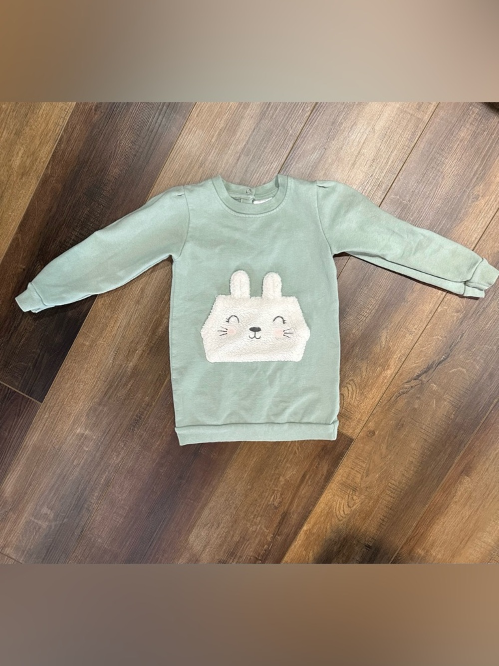 Koala Kids Green Sweatshirt with White Bunny Design